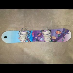 Division 23 Womens snowboard. Used bindings included.